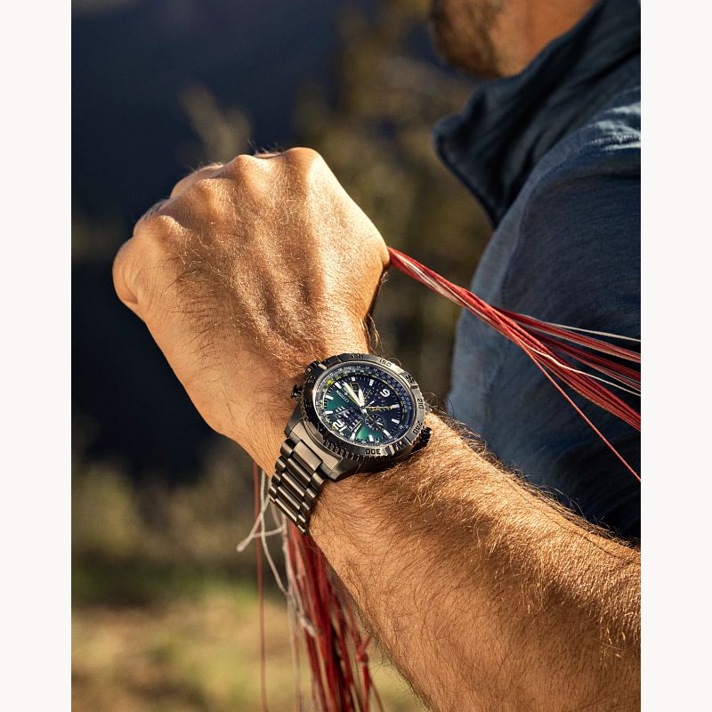 Promaster Navihawk A T Green Dial Stainless Steel Bracelet AT8227 56X CITIZEN